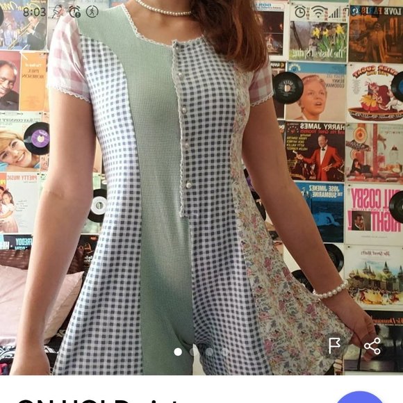 Vintage Pants - ISO patchwork pastel gingham romper DO NOT BUY
